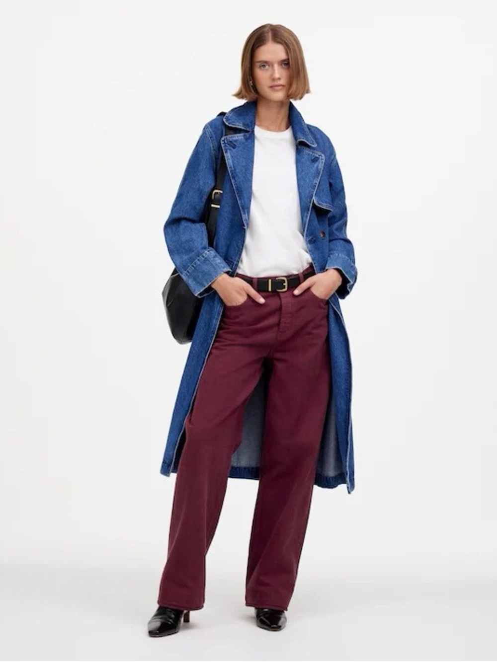 Madewell Women’s Low Slung Baggy Jeans Size 27 Burgundy 100% Cotton Casual